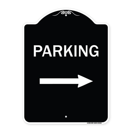 Parking Right Arrow Heavy-Gauge Aluminum Architectural Sign